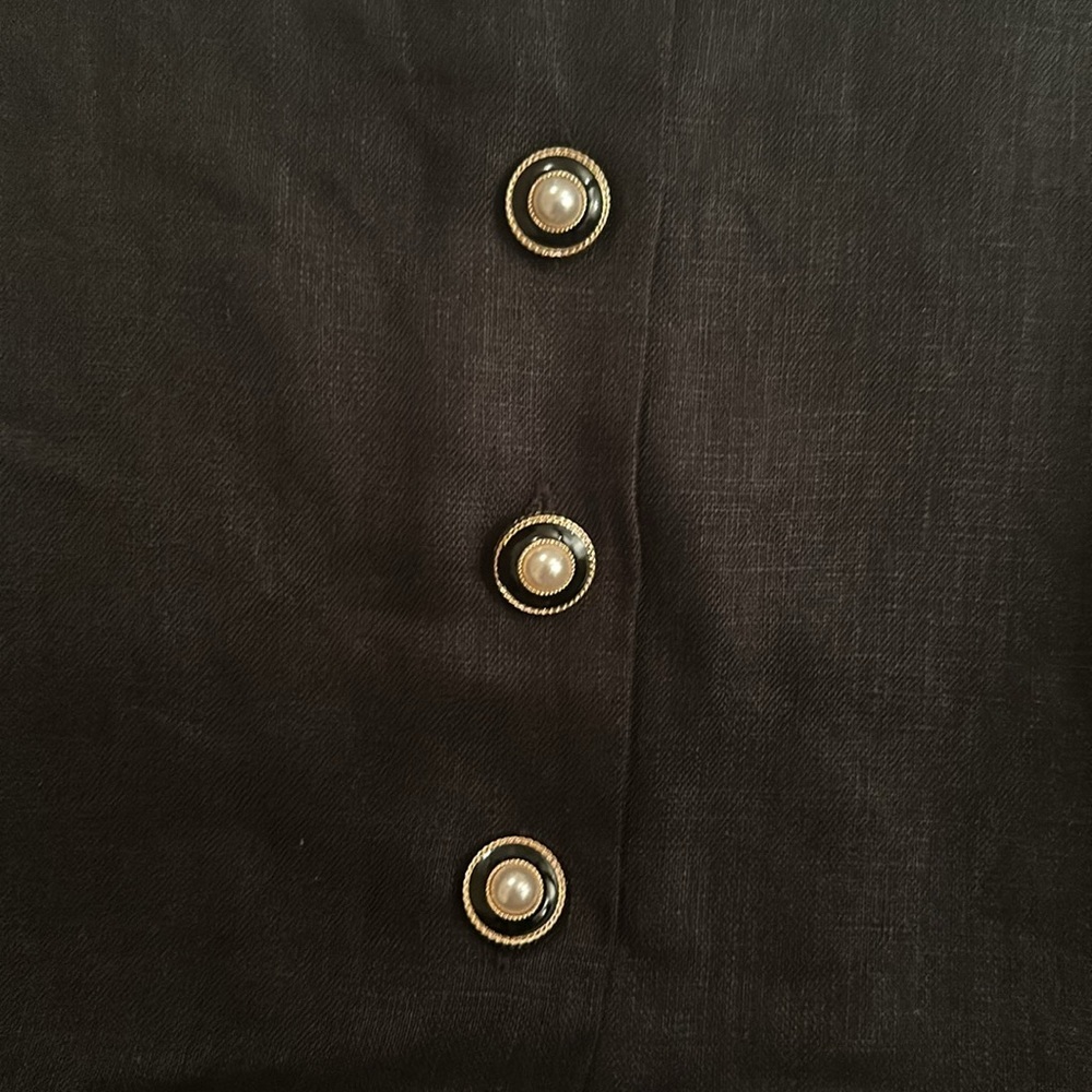 NEW Reformation Roxy Linen Two Piece Skort in Black White Contrast | size 2 - Picture 10 of 11